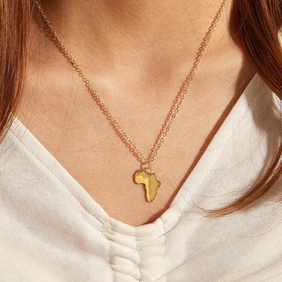 Africa Map Pendant Necklace - Picture 1 of 4